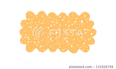 Groovy retro hatched orange rectangle border with crayon sketch outline and chalk shading. Graphic frame and y2k style bring a playful background with creative accent for any decorative frame use. 132926748