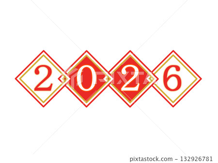 Four-sided Red Wind 2026 Illustration Diamond Red and White Four-sided Red Wind 2026 Illustration Diamond Red and White 132926781