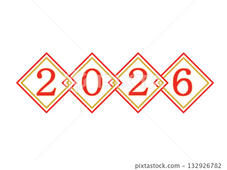 Four-sided Red Wind 2026 Illustration Diamond Red and White Four-sided Red Wind 2026 Illustration Diamond Red and White 132926782