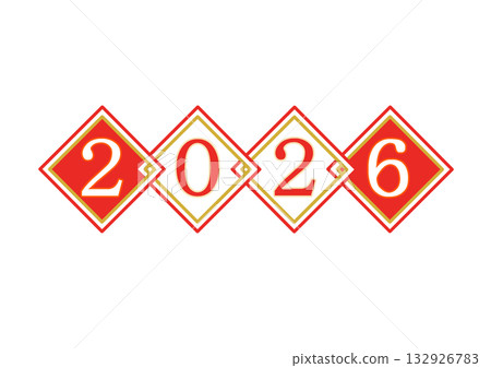 四面紅風 2026 插畫 鑽石紅白 四面紅風 2026 插畫 鑽石紅白 132926783