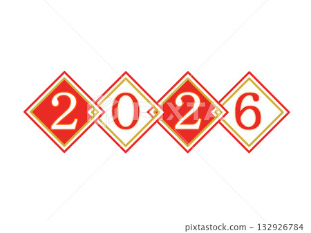 四面紅風 2026 插畫 鑽石紅白 四面紅風 2026 插畫 鑽石紅白 132926784