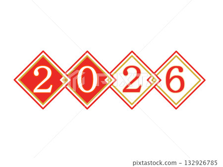 四面紅風 2026 插畫 鑽石紅白 四面紅風 2026 插畫 鑽石紅白 132926785