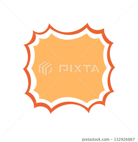 Groovy retro cartoon burst border shape in orange with funky y2k style. Funky frame forms a playful label and background, ideal for pop creative graphic or modern visual projects. Groovy retro cartoon burst border shape in orange with funky y2k style. Funky frame forms a playful label and background, ideal for pop creative graphic or modern visual projects. 132926867