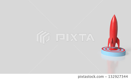 The Rocket on Target point for Business concept 3d Rendering. 132927344