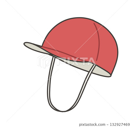 Illustration of a red and white cap (red face) 132927469
