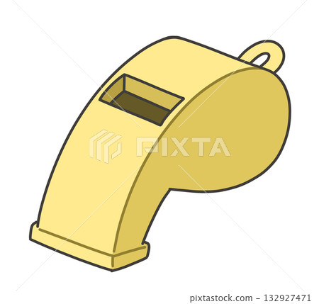 Yellow whistle illustration Yellow whistle illustration 132927471