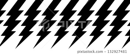 Repeated thunderbolts pattern. Black flash signs isolated on white background. Lightning, energy, power or danger cartoon symbols. Vector graphic illustration Repeated thunderbolts pattern. Black flash signs isolated on white background. Lightning, energy, power or danger cartoon symbols. Vector graphic illustration 132927481