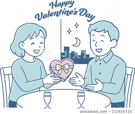一對情侶在情人節約會 132928310