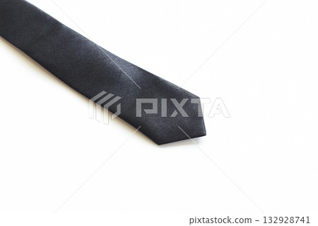 black necktie isolated on white background, father day concept and business style black necktie isolated on white background, father day concept and business style 132928741
