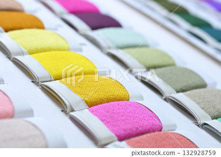 sample color shade of colorful fabric textile of clothing industry sample color shade of colorful fabric textile of clothing industry 132928759