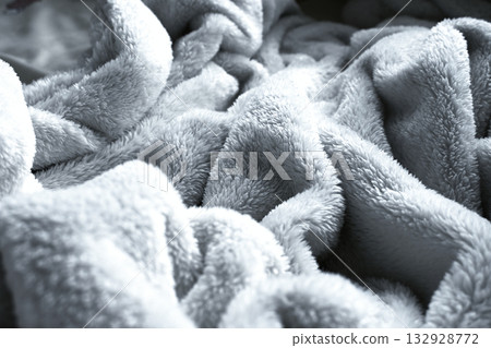 grey soft fluffy blanket textile grey soft fluffy blanket textile 132928772
