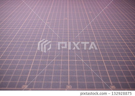 black cutting mat board background with line and scale measure guide pattern for object art design, tool equipment of diy craft work 132928875