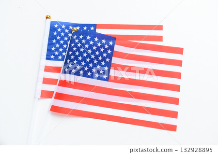 american wave flag texture isolated on white background, USA 132928895