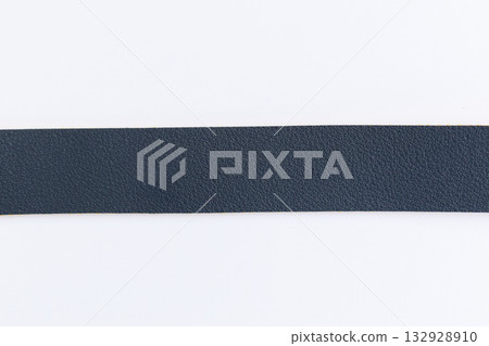 dark blue leather strap isolated on white background 132928910