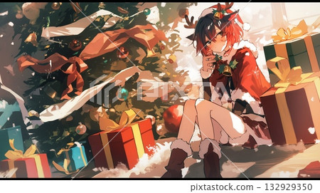 Christmas tree and gifts 132929350