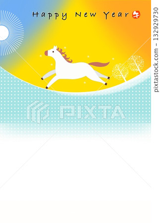 馬年新年賀卡 馬年新年賀卡素材插圖 132929730