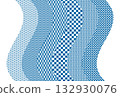 Navy wave illustrations with various Japanese patterns 132930076
