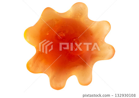Orange Squid Jelly Gummy Candy Isolated on White Background Orange Squid Jelly Gummy Candy Isolated on White Background 132930108