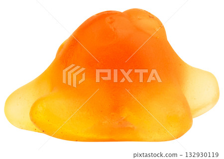 Orange Starfish Jelly Gummy Candy Isolated on White Background Orange Starfish Jelly Gummy Candy Isolated on White Background 132930119