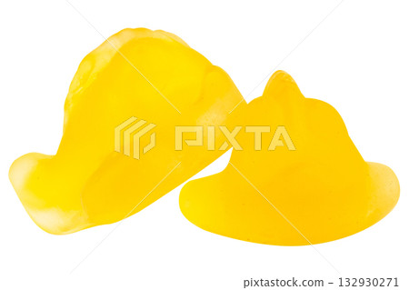 Yellow Turtle Jelly Gummy Candy Isolated on White Background 132930271