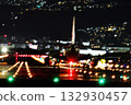 Silhouette of a passenger plane standing on a runway at night Silhouette of a passenger plane standing on a runway at night 132930457