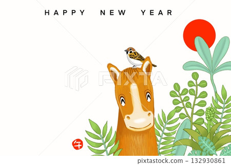Horse Year New Year's Card Horse Year of the Horse New Year's Card Material Illustration Horse Year New Year's Card Horse Year of the Horse New Year's Card Material Illustration 132930861