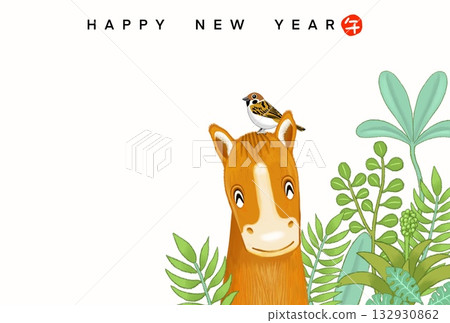 Horse Year New Year's Card Horse Year of the Horse New Year's Card Material Illustration Horse Year New Year's Card Horse Year of the Horse New Year's Card Material Illustration 132930862