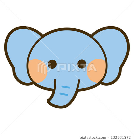 Cute elephant face icon Cute elephant face icon 132931572