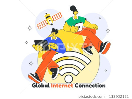 Global Internet Connection Vector Illustration Featuring Cloud Data Storage With Connectivity Communications Of Data Center For Cloud Computing Global Internet Connection Vector Illustration Featuring Cloud Data Storage With Connectivity Communications Of Data Center For Cloud Computing 132932121