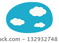 A simple illustration of a cut-out sky and clouds 132932748