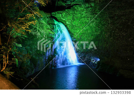 A mysterious illuminated waterfall A mysterious illuminated waterfall 132933398