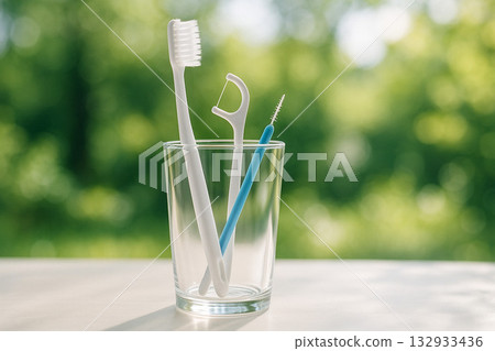 Cup Toothbrush Floss Interdental Brush 132933436