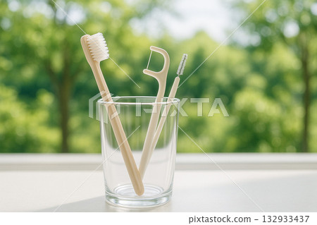 Cup Toothbrush Floss Interdental Brush Cup Toothbrush Floss Interdental Brush 132933437