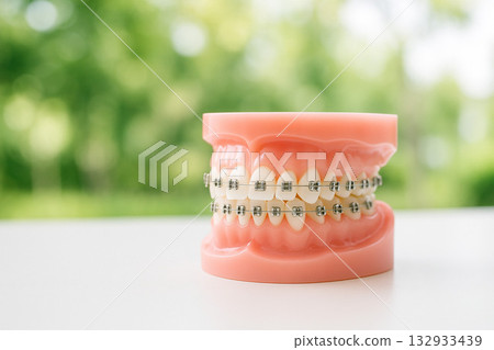 Dental model with orthodontic appliances 132933439