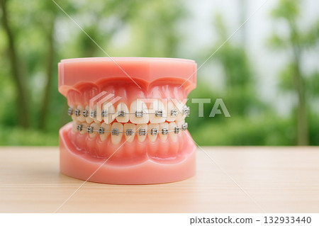 Dental model with orthodontic appliances 132933440