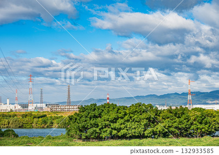 Yodo River scenery, Hirakata City, Osaka Prefecture 132933585