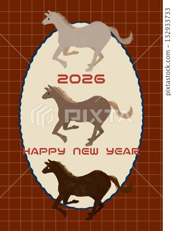 Horse New Year's card 2026 Horse New Year's card 2026 132933733
