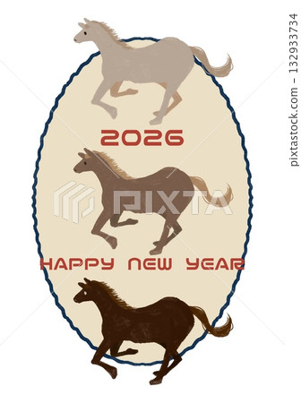 Horse New Year's card 2026 132933734