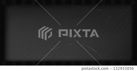 Film grain filter. Vintage frame effect with gritty texture. Dusty and grungy scratch texture material or surface. Vector illustration 132933856