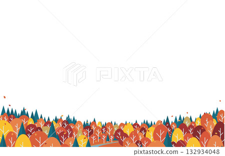 Colorful autumn leaves forest design material 132934048