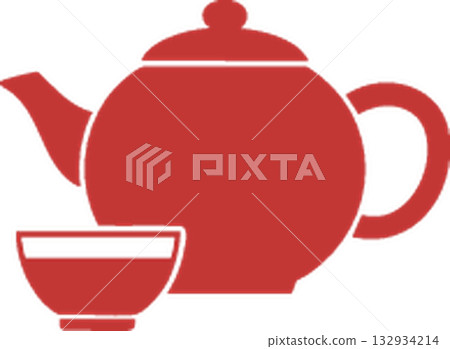 red teapot on white background red teapot on white background 132934214