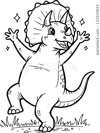 cartoon animal outline for coloring book cartoon animal outline for coloring book 132934655
