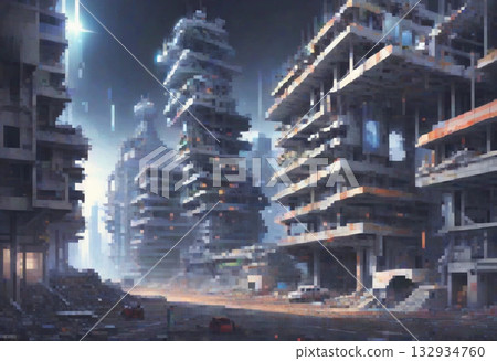 像素藝術風格風景 132934760