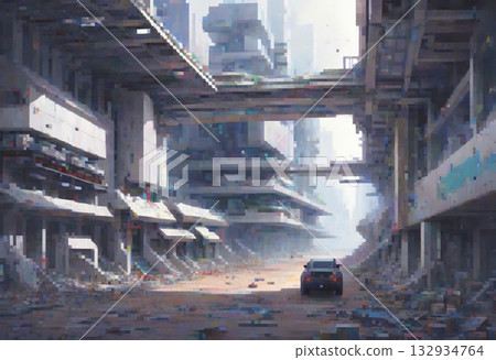 像素藝術風格風景 132934764