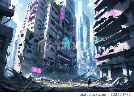 像素藝術風格風景 132934772