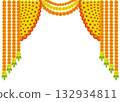 Traditional Indian Festive Decoration with Orange and Yellow Flowers 132934811