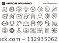 Artificial intelligence (AI) icon illustration set. EPS version can be edited to change line thickness, etc. 132935062