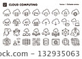 Cloud computing icon illustration set. EPS version can be edited to change line thickness, etc. 132935063