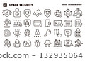 Cybersecurity icon illustration set. EPS version can be edited to change line thickness, etc. 132935064