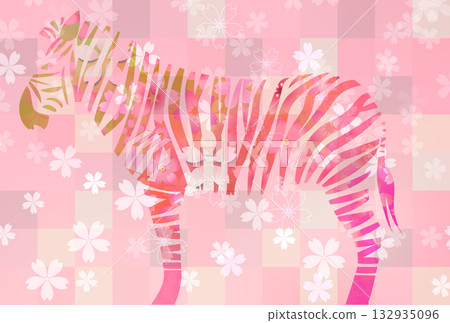 Horse New Year's card zodiac background 132935096